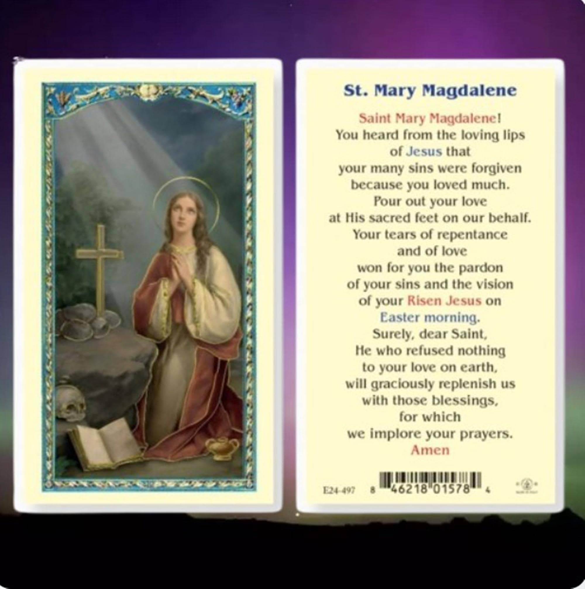 St Mary Magdalene Prayer Card Laminated, Catholic Gift, Religious Gifts ...