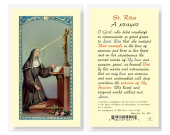 St Rita Patron Saint Holy Card Laminated Prayer Card Catholic Faith