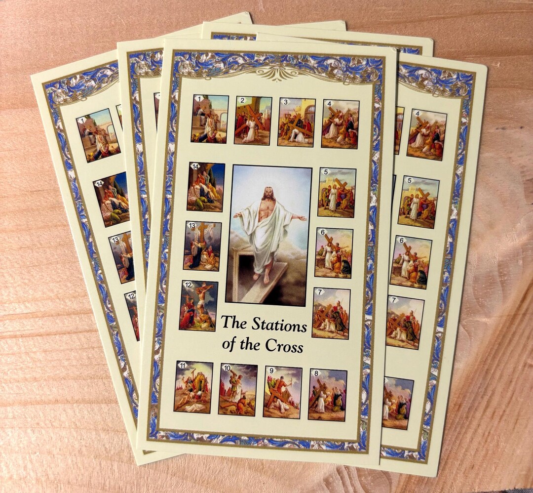 The Stations of the Cross Prayer Holy Cards Lent Easter- Card Stock Set ...