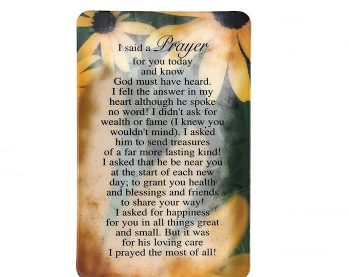 I Said A Prayer for You Today PVC Wallet Size Healing Christian Prayer ...