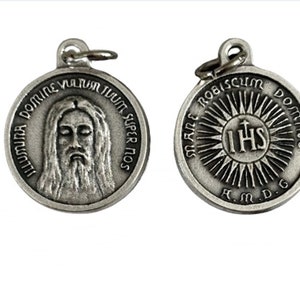 Holy Face of Jesus Medal Shroud of Christ 3/4&quot; Pendant Charm Made in Italy