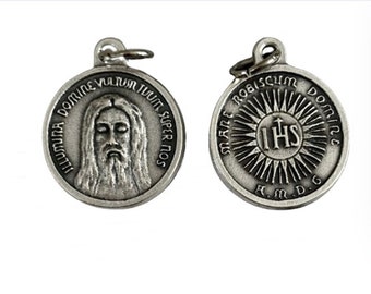 Holy Face of Jesus Medal Shroud of Christ 3/4" Pendant Charm Made in Italy - Set of 2