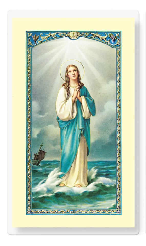 Our Lady Star of the Sea Holy Card Laminated Catholic Prayer Card