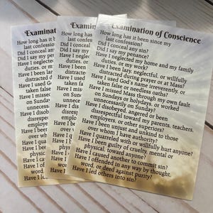 Examination of Conscience Holy Card Catholic Faith Sacrament of Penance - 3 Card Set