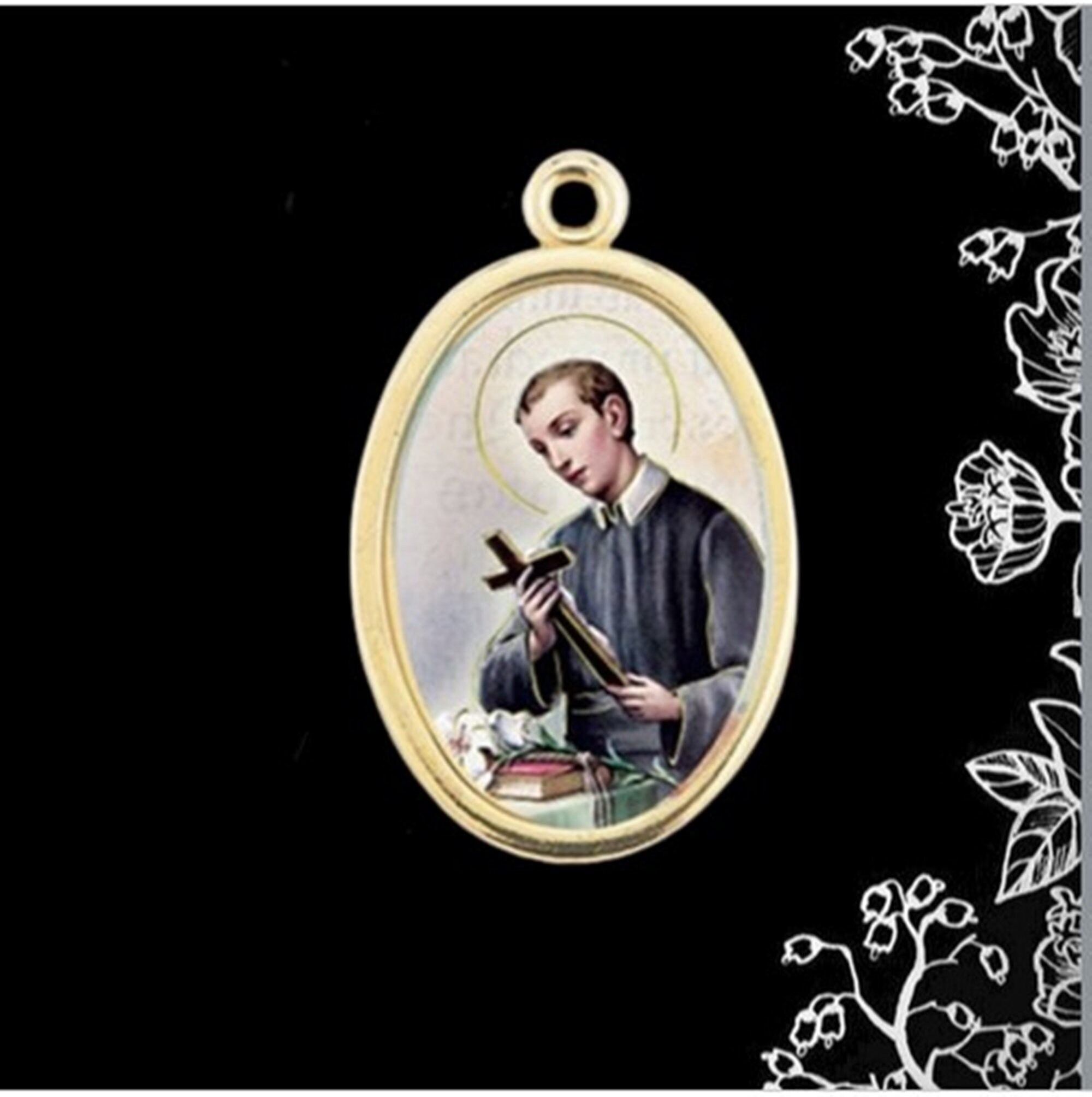 St Gerard Patron Saint Fertility Full Color Gold Tone Medal Charm (set ...