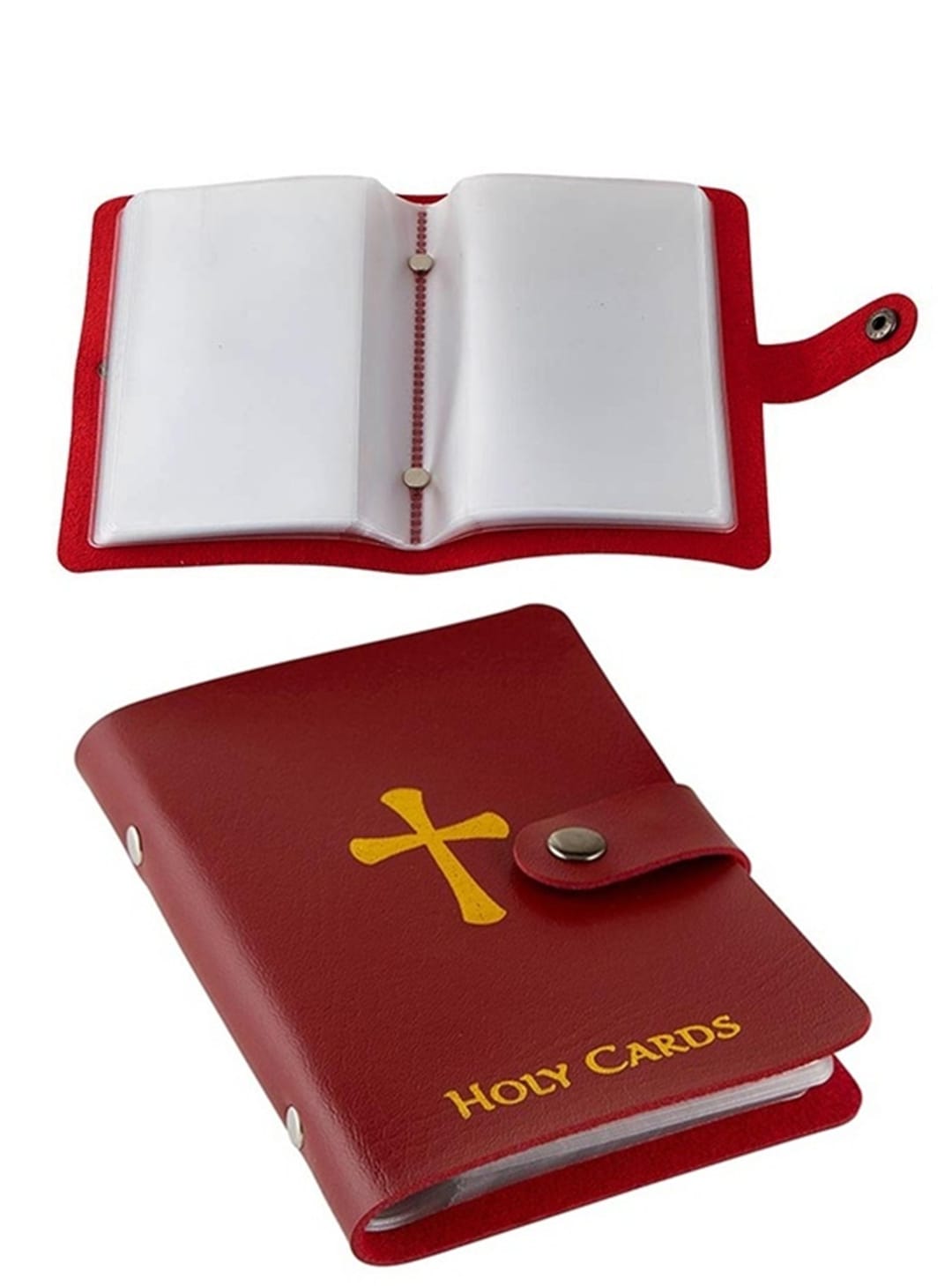 Maroon Leatherette Prayer Card Holder 