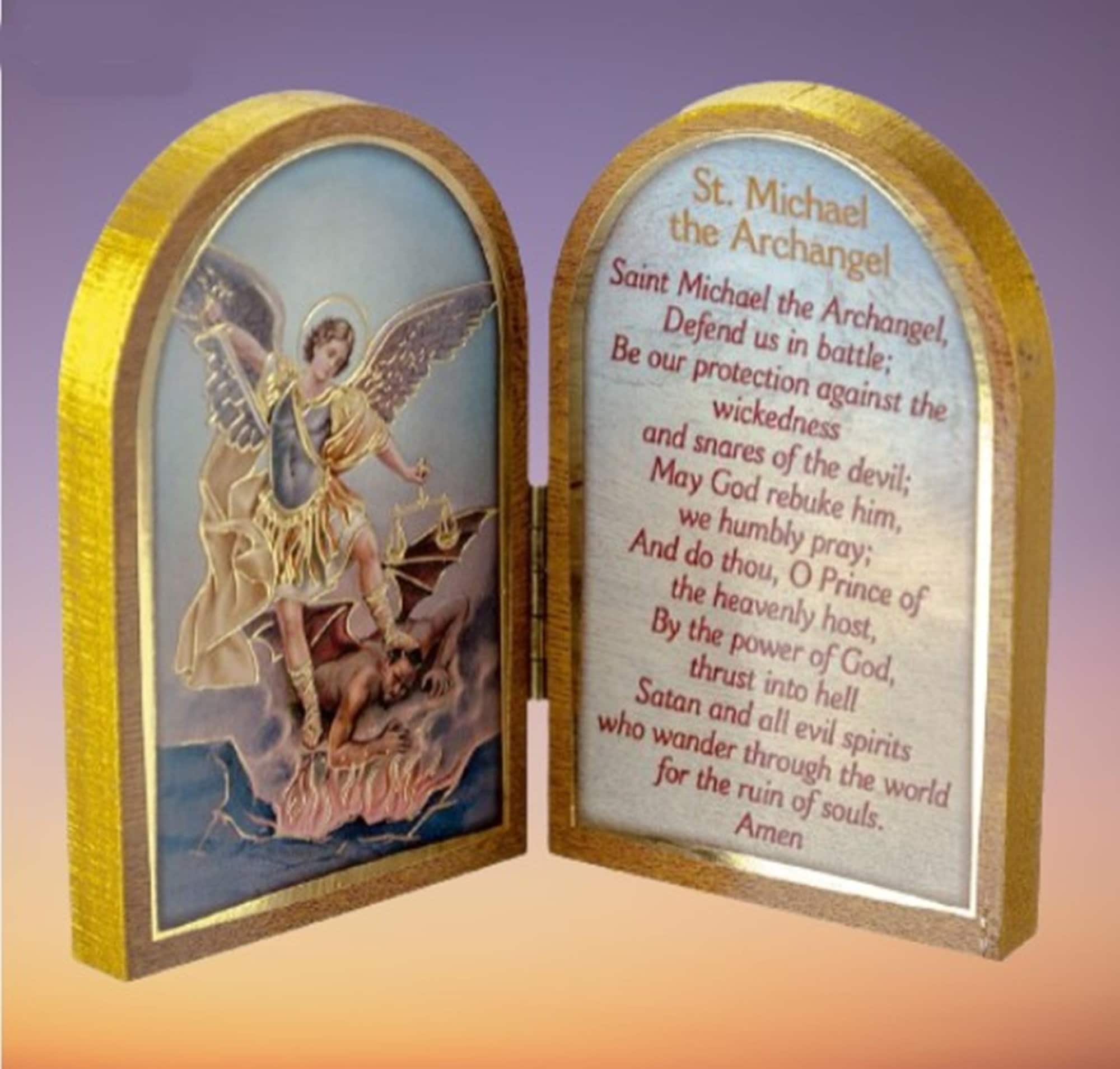 Mua Religious Gifts Religious Gifts Saint Michael The Archangel Icon In Silver Tone Metal Arch Standing Plaque 2 12 Inch B018eke8lo