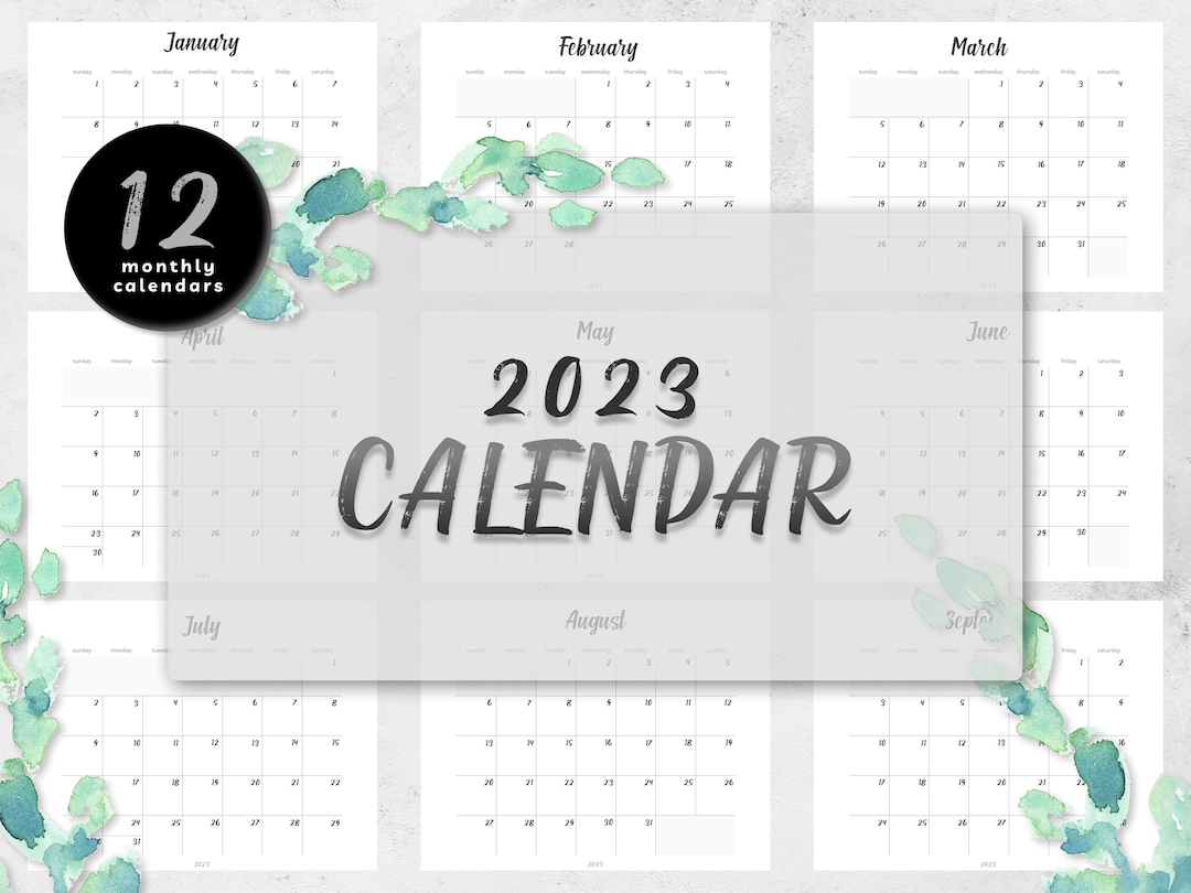 2023 Monthly Calendars | 8.5x11 | Letter and A4 Sizing | Jan - Dec ...