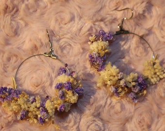 Earrings dried flowers