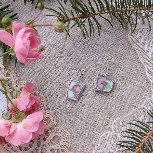 Broken China Earrings Etsy