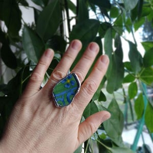 Porseleinen ring /Primitive vintage ring porseleinen sieraden gebroken Сhina ring/handgemaakte ring/gebroken porselein/kapot gebruiksvoorwerpen/boho-ringen