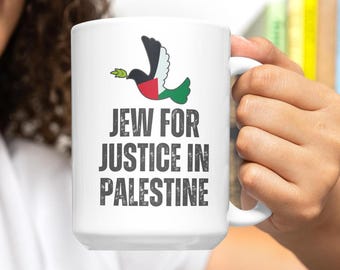 Juden für Gerechtigkeit in Palästina Keramikbecher, Juden für Palästinenser Becher, Palästina-Flaggenglas, Menschenrecht, Antikriegsprotest, 11 Unze, 15 Unze