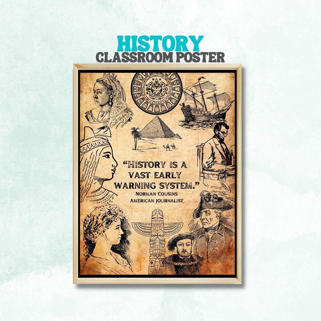 Vintage History Classroom Poster Decor, History Teacher Gift, World ...