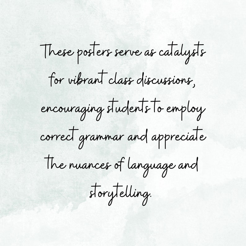 Grammar Rules Printable English Classroom Decor Bundle Etsy