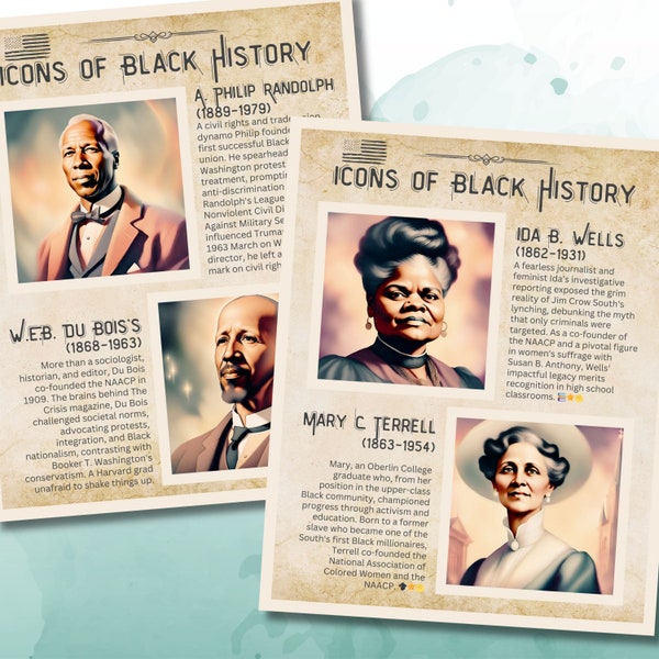 Black History Month History Classroom Decor, BLM Posters bundle, history teacher gift, Black lives matter art, Civil rights movement posters