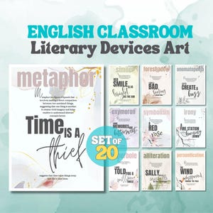 Literary Devices Poster Bundle: Boho English Classroom Decor (Digital Download)