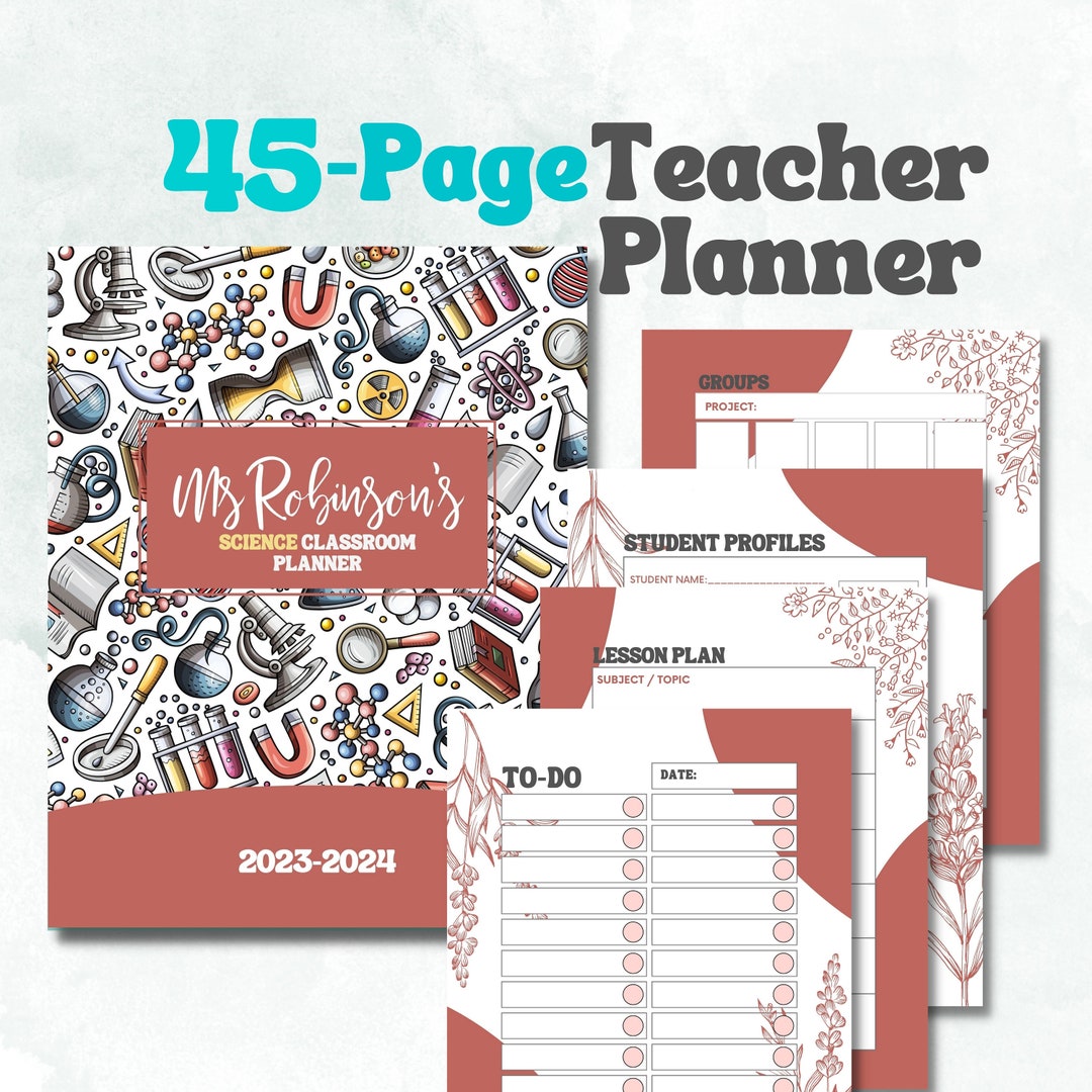 Personalized Teacher Planner Printable 20232024 Lesson Etsy