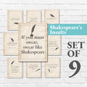 Shakespeare Quotes Poster Bundle, Teachers appreciation printables, Middle High School Classroom Decor, English Literature Classroom decor