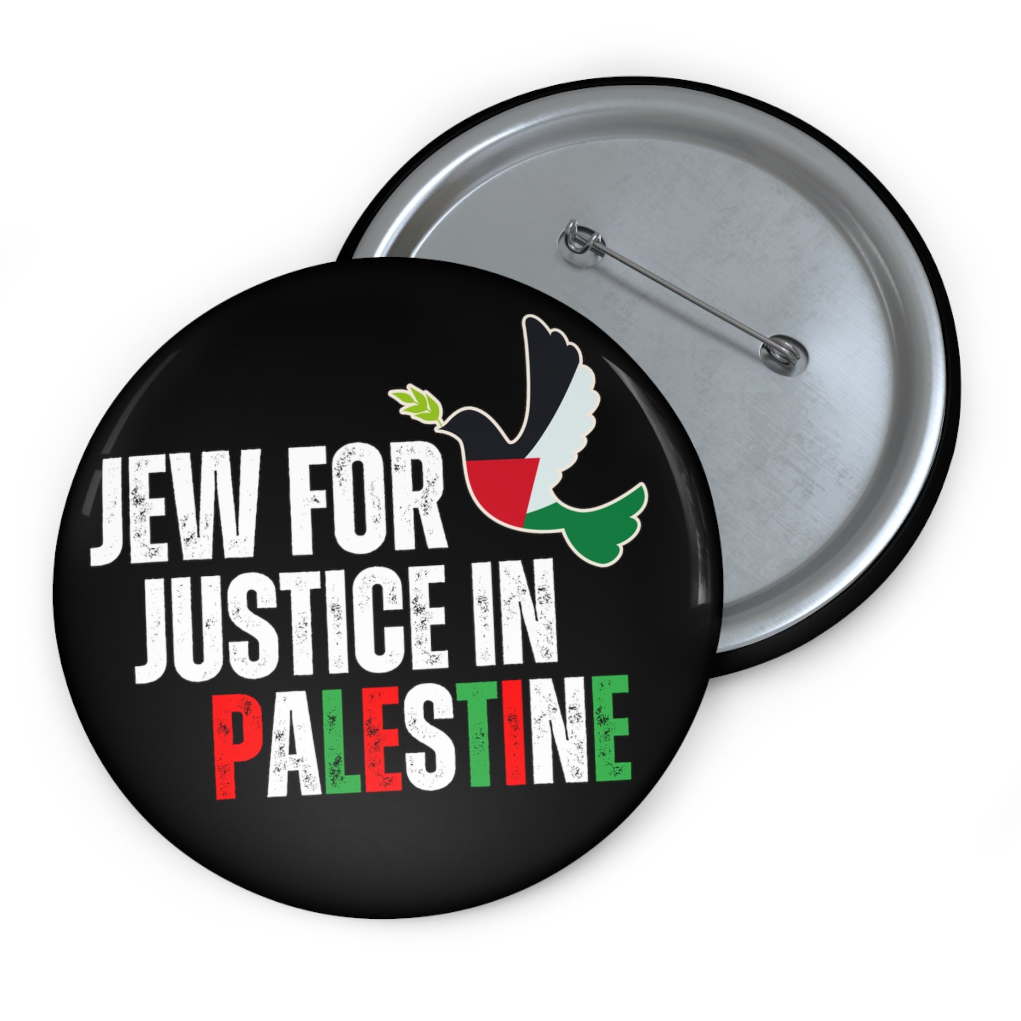 Peace in Palestine Pin Button: Jew for Justice, Human Rights