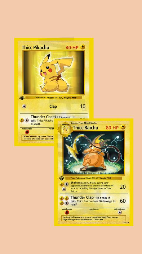 Thicc Pikachu Card - Etsy