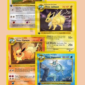 THICC Evee and THICC Flareon, Jolteon,  Vaporeon set (Digital Files)