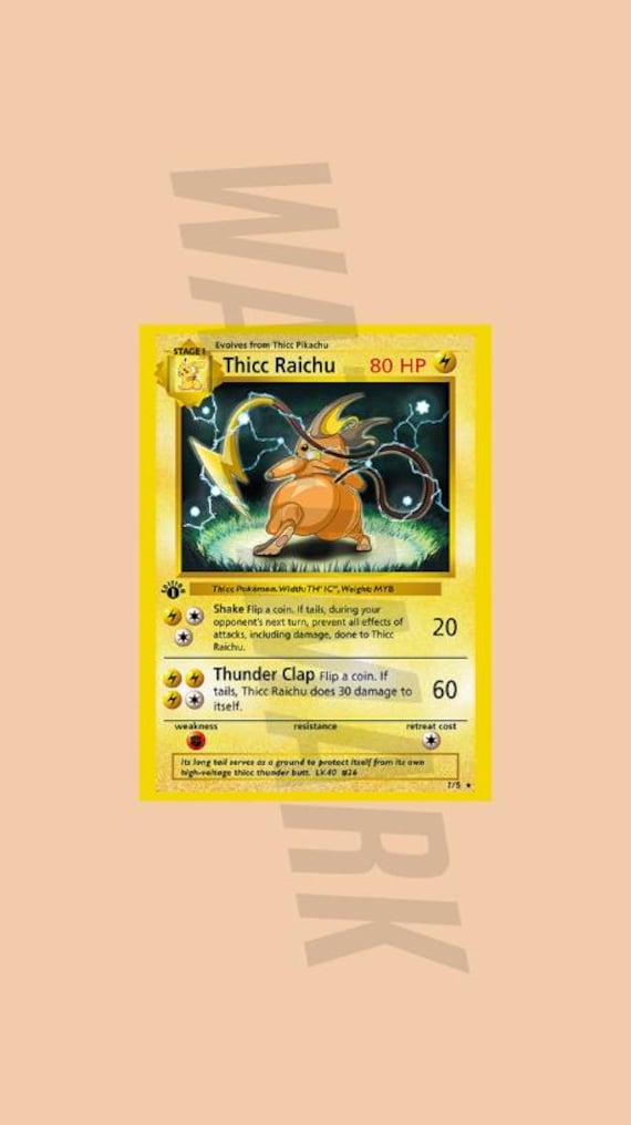 thicc pokemon card set Thicc Pikachu Pokemon Card Holographic Credit Card Holographic Credit Card  Skin – Anime Town Creations