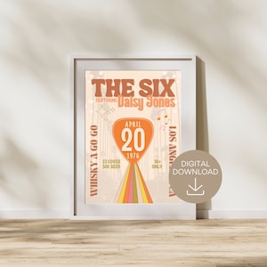 Daisy Jones & the Six Concert Poster Print | Digital Download | Art Print | Bookish | TJR | Gifts for Readers | Book Lovers