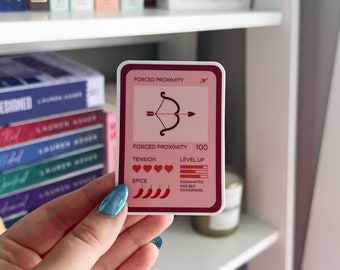 Forced Proximity Trope Trading Card Sticker | Bookish Sticker | Gifts for Readers | Kindle Accessories | Book Lovers | Spicy Reads