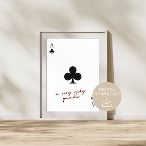 A Very Risky Gamble Print | Inheritance Games Inspired | Digital Download | Art Print | Bookish | Gifts for Readers | Hawthorne House