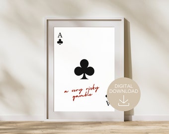 A Very Risky Gamble Print | Inheritance Spiele inspiriert | Digitaler Download | Kunstdruck | Bücherwurm | Geschenke für Leser | Hawthorne Haus