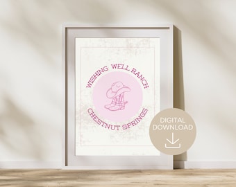 Vintage Wishing Well Ranch Print | Chestnut Springs Series | Digital Download | Art Print | Bookish | Gifts for Readers | Book Lovers