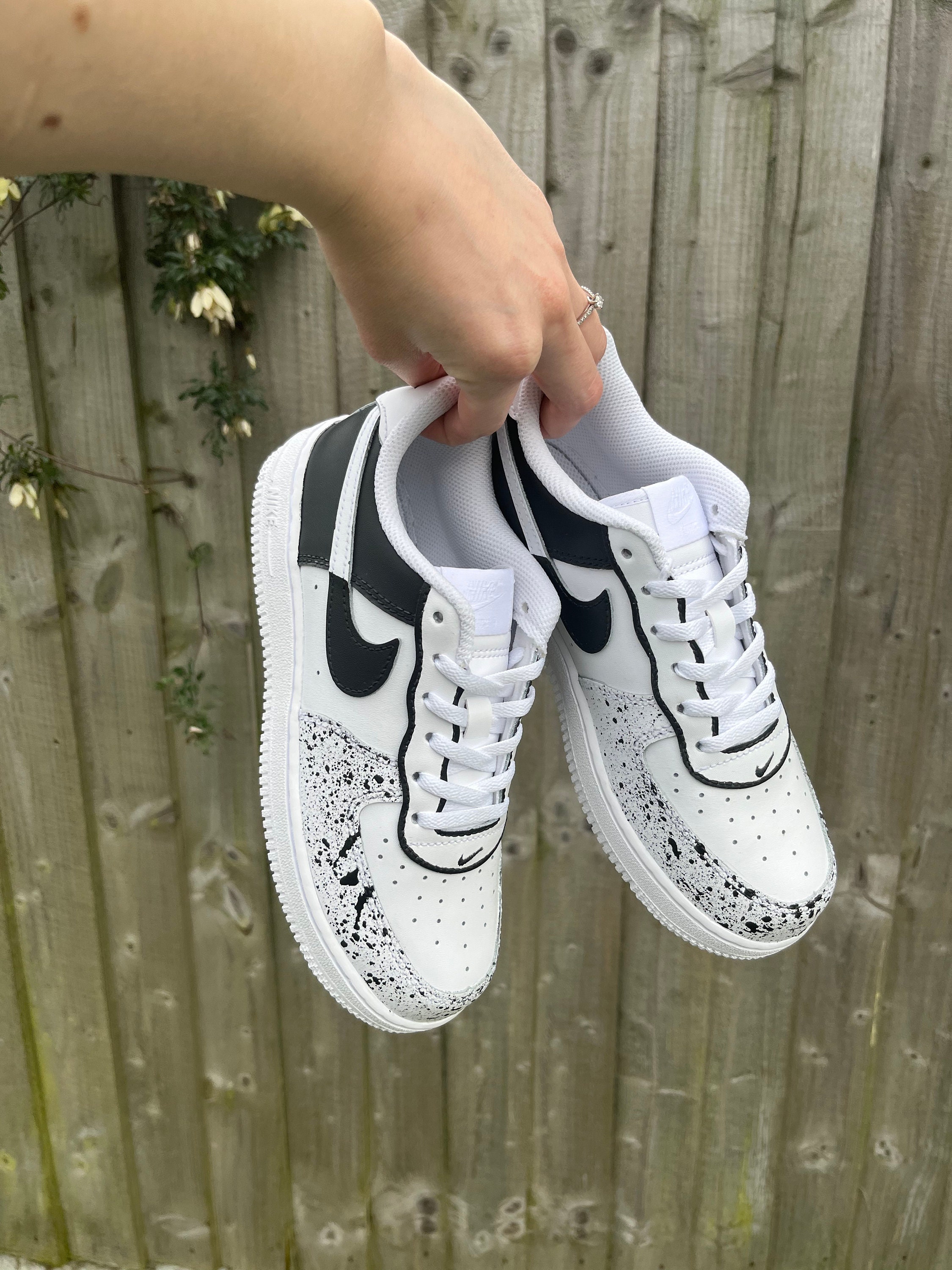 Nike Air Force 1 Low White Custom splatter paint shoes (Black,Gray) Or Pick  2