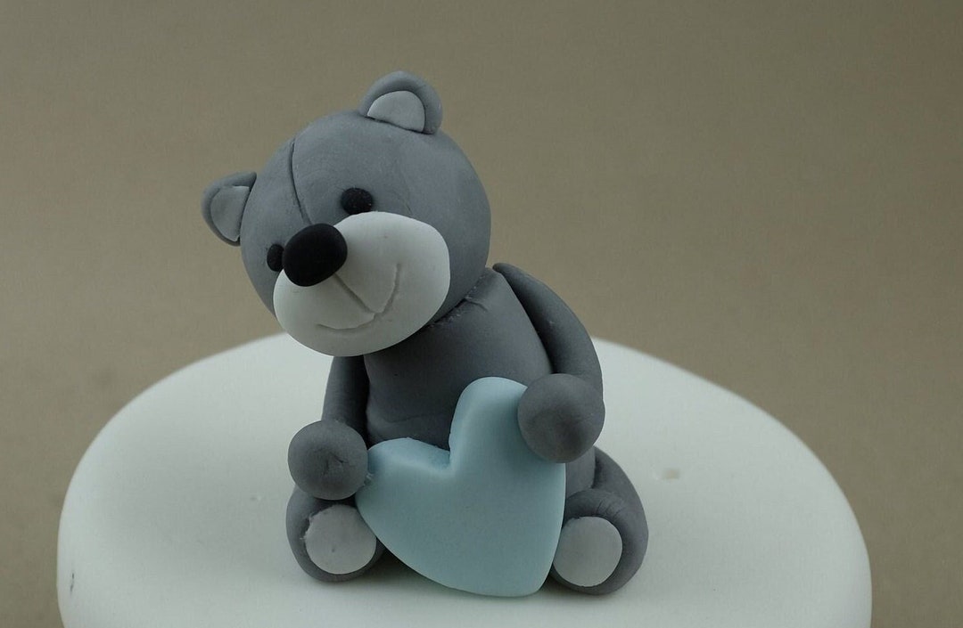 Fondant Teddy Bear Cake Topper Teddy Bear Baby Shower Topper Birthday ...