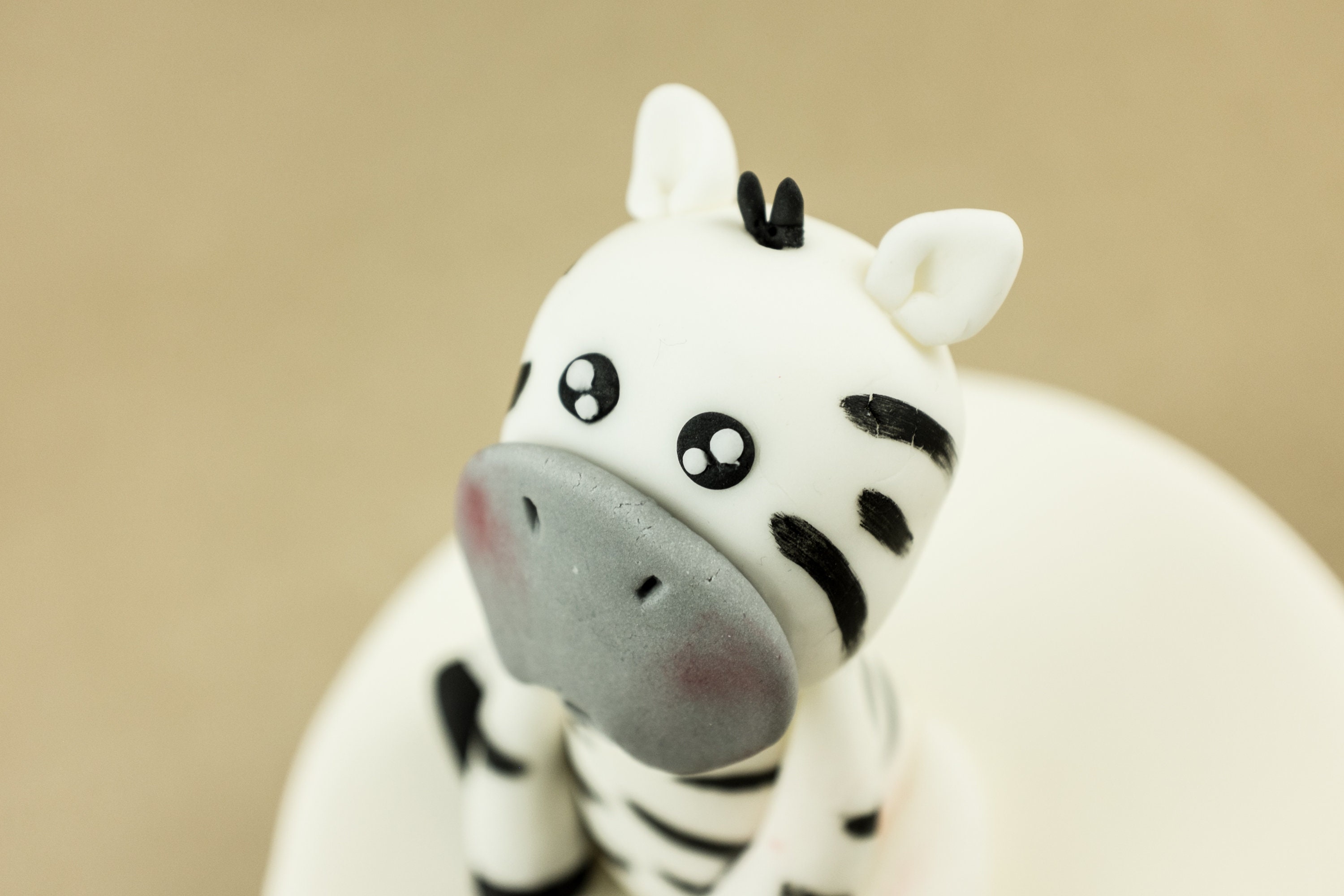 Fondant Zebra Cake Topper Birthday Party Zebra Fondant Zebra Etsy