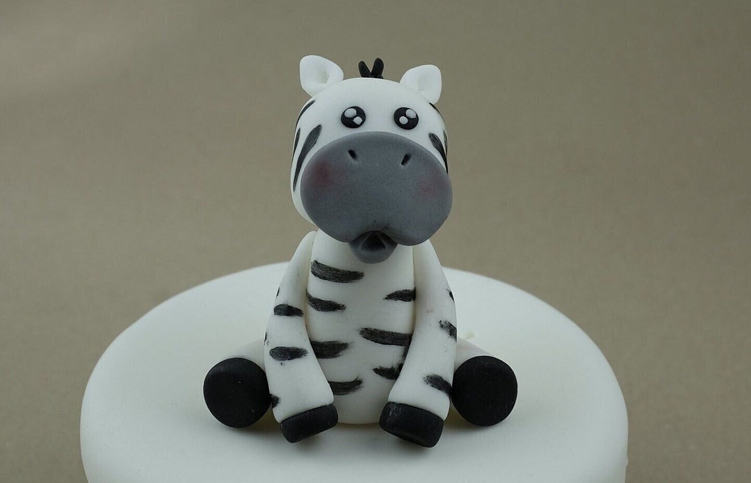 Fondant Zebra Cake Topper Birthday Party Zebra Fondant Zebra Baby