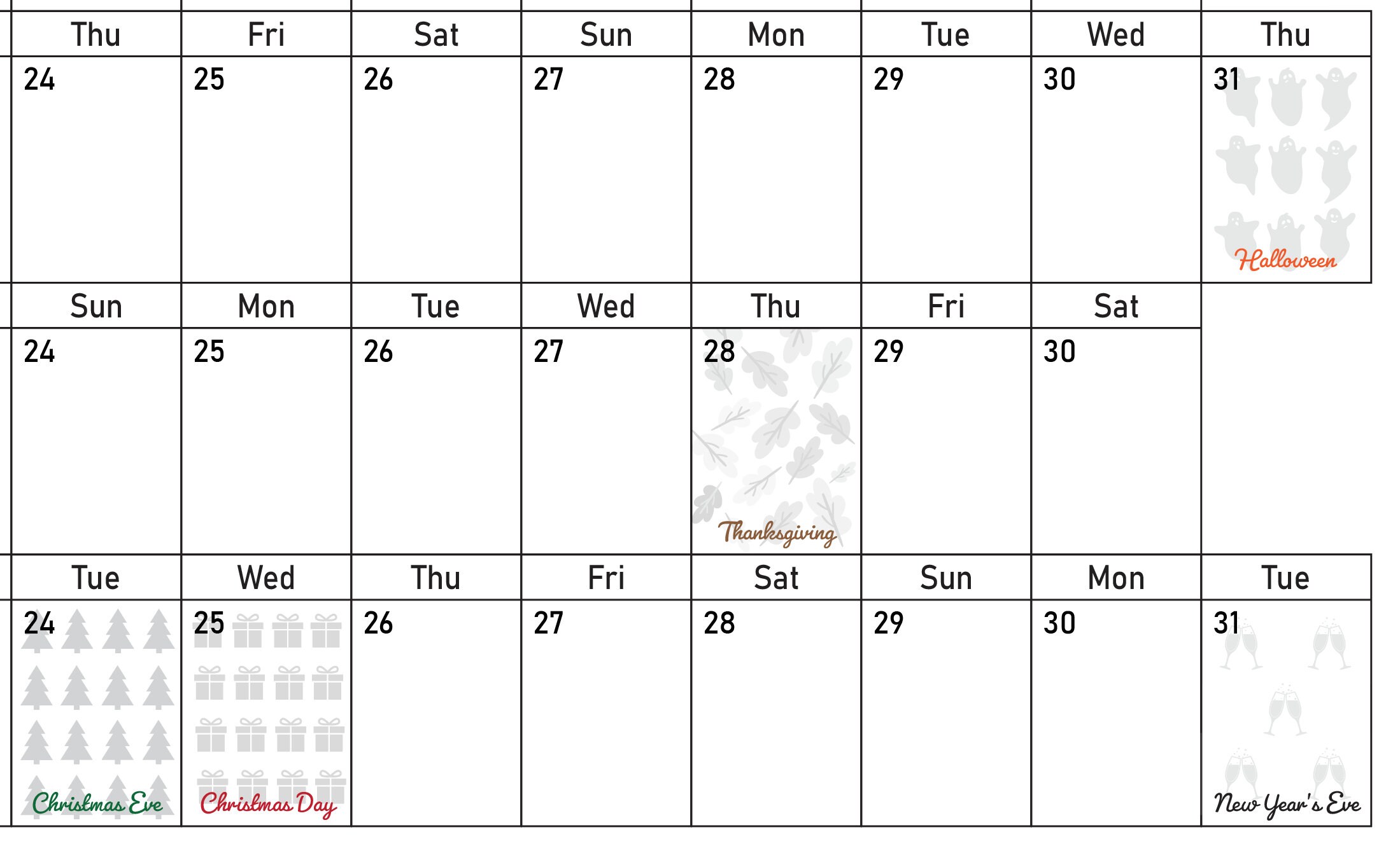 2024 Mega Calendar With Holidays digital Download Etsy