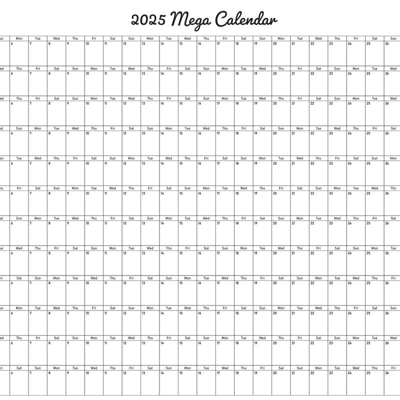 Big Ass Calendar Etsy