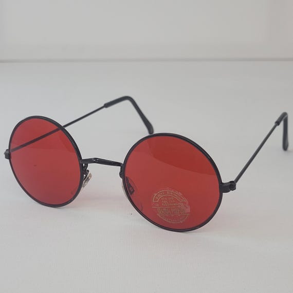 True Vintage John Lennon Style Sunglasses Round Red Black  display picture 2