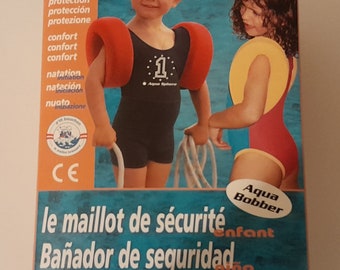 Maillot de bain flottant Aqua Bomber vintage des années 1990, 2 ans jusqu'à 15 kg, maillot de bain pour enfants