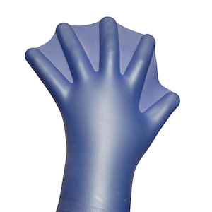 Blue Webbed Silicone Swim Gloves Swimming Resistance Training Mitts Small Adult Unisex Childrens