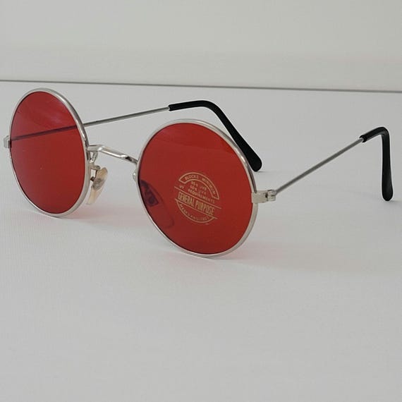 Occhiali Da Sole Rotondi Stile John Lennon - Montatura Metallo Vintage Hippie - Protezione UV400 - Foto 3