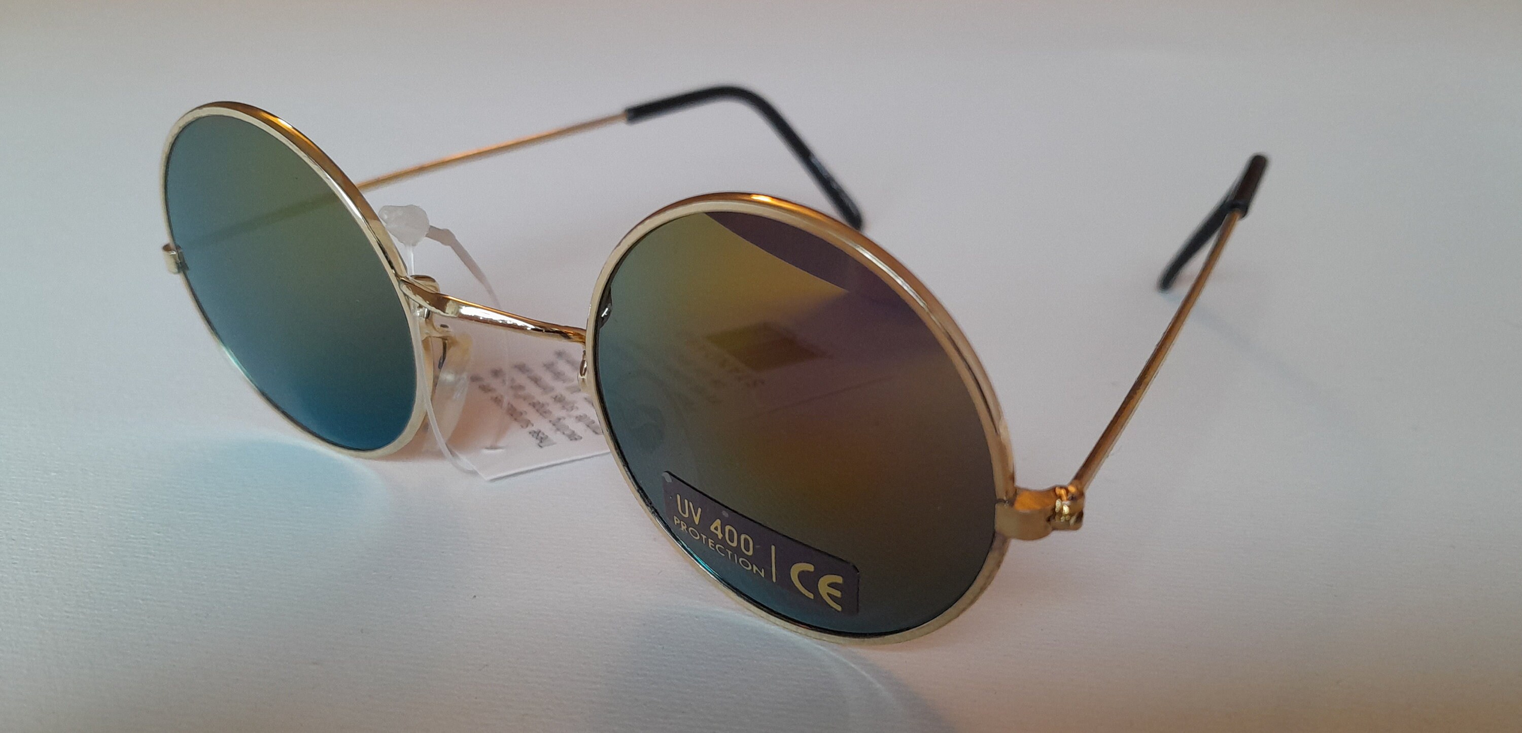 True Vintage John Lennon Style Sunglasses Round Mirrored Gold Teashades 1990 s Adult Small 120mm Temple Unisex Mens Ladies Womens Etsy UK