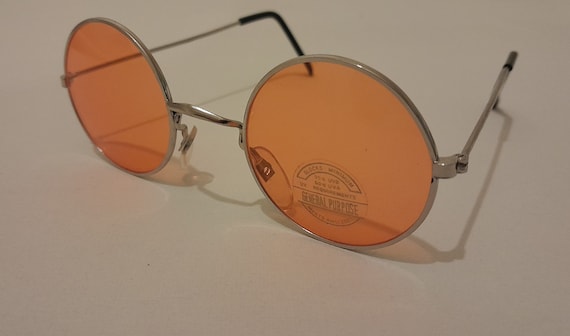 True Vintage John Lennon Style Sunglasses Round Y… - image 1