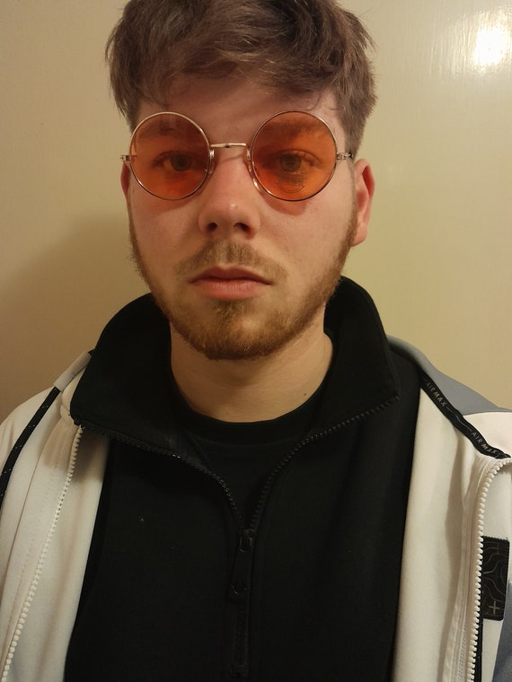 True Vintage John Lennon Style Sunglasses Round Y… - image 3