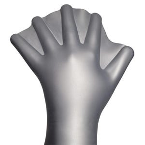 Silver Webbed Silicone Swim Gloves Swimming Resistance Training Mitts Small Adult Diving Unisex Childrens
