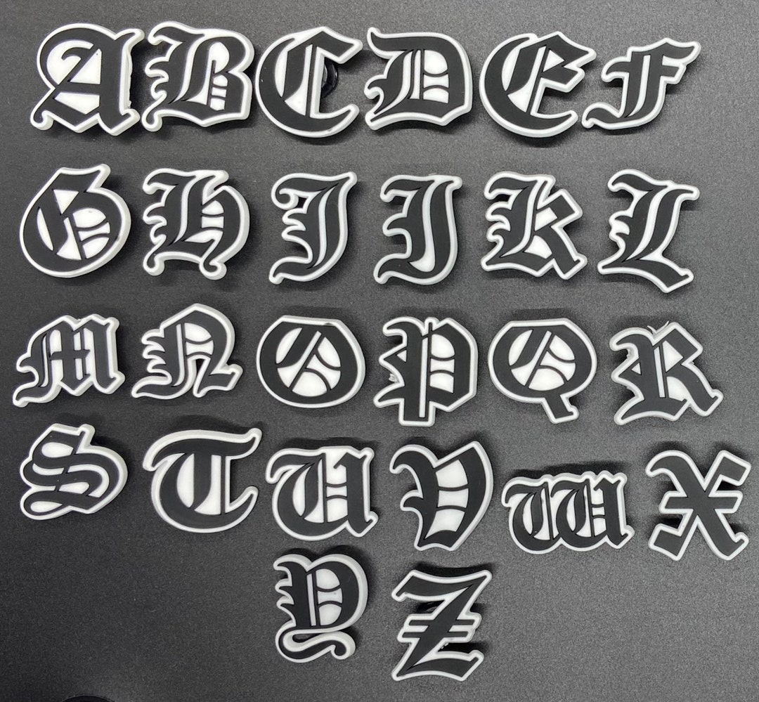 Olde English Letter Shoe Charms Etsy