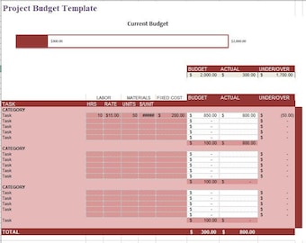Project Budget tracker Excel Sheet Excel-sjabloon voor het bijhouden van geld en het opslaan van Excel voor werk- of thuissjabloon