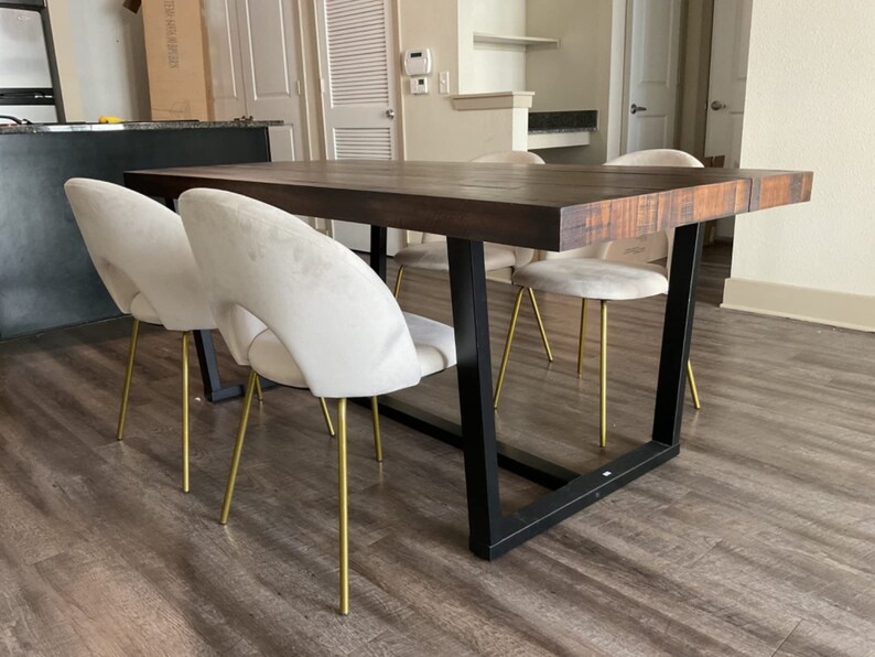 72 Wooden Modern Dining Table Solid Wood Desk Mid Century Etsy