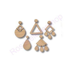 Mid Century Modern earring blanks-one pair of cutout wood blanks-Earrings blanks handmade blanks-jewelry making.