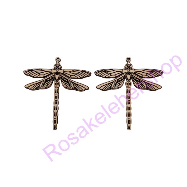 Dragonfly wood blank Earrings-Drop Earrings blanks-Unfinished wood earrings-Blank cutouts- handmade jewelry